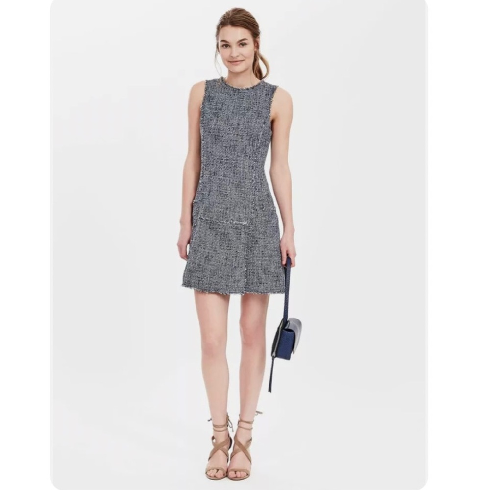 Banana Republic Blue Tweed Fit and Flare Dress Size 6